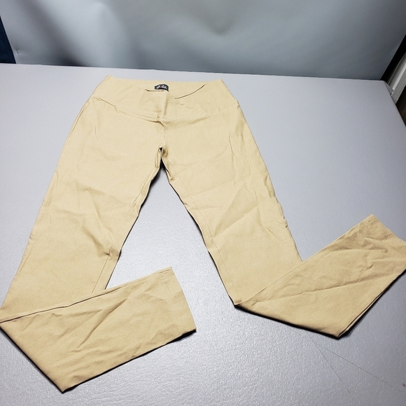 dots tan pull on stretchy skinny pants juniors size 3/4 - Picture 11 of 11